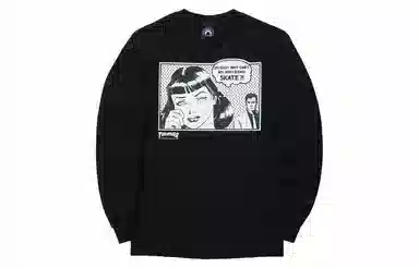 Thrasher Anime Print Long Sleeve Tee Black