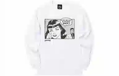 Thrasher Anime Print Long Sleeve Tee White