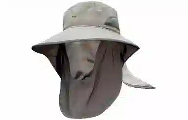 优幽兰 休闲简约纯色面罩户外遮全脸百搭钓鱼帽防紫外线时尚小众设计感大檐显脸小遮阳帽潮 锦纶 防晒帽 男款