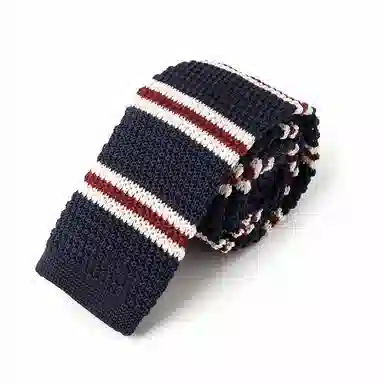 白卷 时尚休闲条纹针织 领带 男款