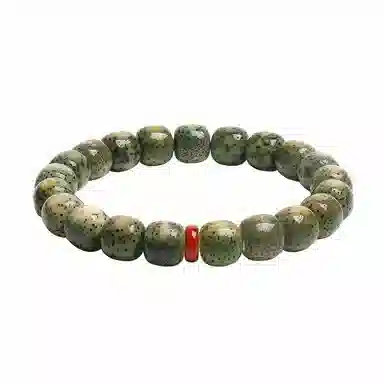 木盛缘 【顺丰包邮天官赐福】阴皮高密原生态石玉料蛇年招财绿幽灵佛珠平步青云金榜题名财源滚滚#好运 星月菩提 手串 男女同款情侣款