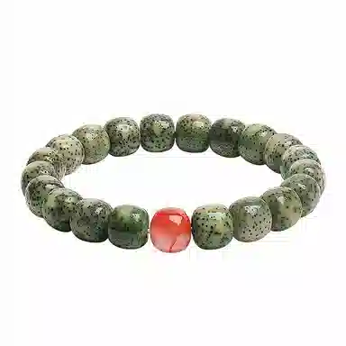 木盛缘 【顺丰包邮天官赐福】阴皮高密原生态石玉料蛇年招财绿幽灵佛珠平步青云金榜题名财源滚滚#好运 星月菩提 手串 男女同款情侣款