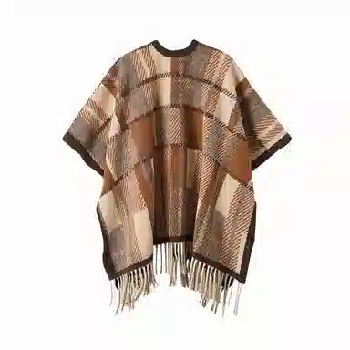 北极绒 韩版复古英伦加厚格子条纹 时尚流苏百搭气质 聚酯纤维 披肩 男女同款情侣款