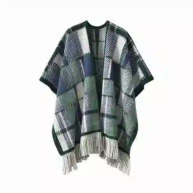 北极绒 韩版复古英伦加厚格子条纹 时尚流苏百搭气质 聚酯纤维 披肩 男女同款情侣款