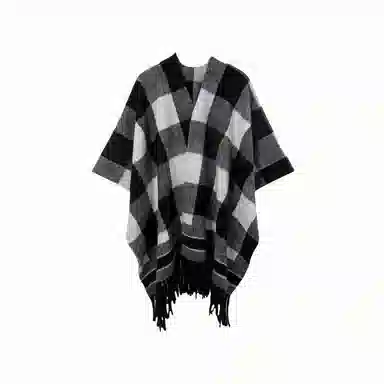 北极绒 时尚保暖复古格纹流苏百搭高级感潮流两用外搭 披肩 男女同款情侣款