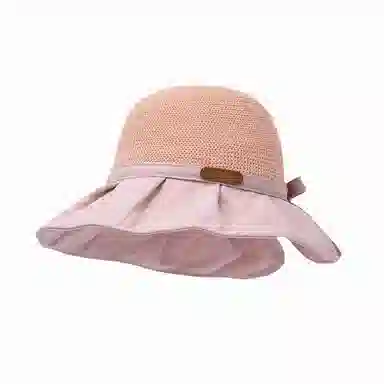 北极绒 韩版大帽檐透气防晒遮阳蝴蝶结显脸小百搭折叠 聚酯纤维 渔夫帽 男女同款情侣款