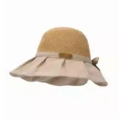 北极绒 韩版大帽檐透气防晒遮阳蝴蝶结显脸小百搭折叠 聚酯纤维 渔夫帽 男女同款情侣款