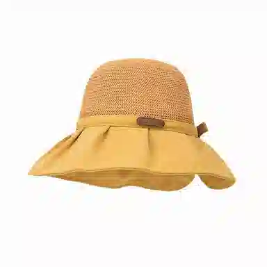 北极绒 韩版大帽檐透气防晒遮阳蝴蝶结显脸小百搭折叠 聚酯纤维 渔夫帽 男女同款情侣款