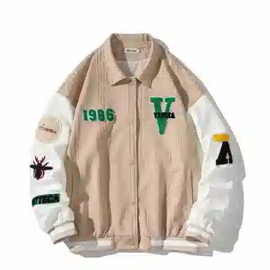 轻迎  大码日系拼接港风棒球服 男款