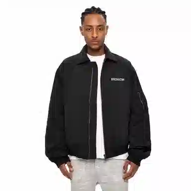 大卫贝肯 美式高街复古简约基础款字母印花时尚百搭宽松柔软舒适户外出行防风保暖休闲夹克 男女同款