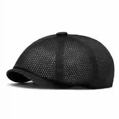 山一丸 夏季薄款透气网帽镂空户外防晒遮阳帽英伦八角帽 棉涤 贝雷帽 男女同款情侣款