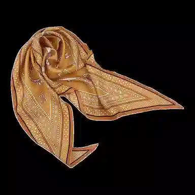 山一丸 春秋季钥匙款真丝斜纹绸菱形巾桑蚕丝搭衬衫护颈时尚通勤 丝巾 女款