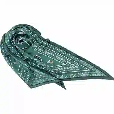 山一丸 春秋季钥匙款真丝斜纹绸菱形巾桑蚕丝搭衬衫护颈时尚通勤 丝巾 女款