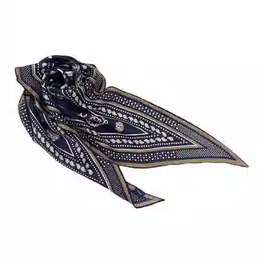 山一丸 春秋季钥匙款真丝斜纹绸菱形巾桑蚕丝搭衬衫护颈时尚通勤 丝巾 女款