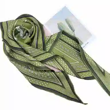 山一丸 春秋季钥匙款真丝斜纹绸菱形巾桑蚕丝搭衬衫护颈时尚通勤 丝巾 女款