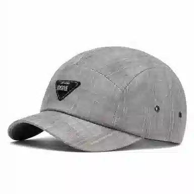 山一丸 韩版短帽水洗檐春夏户外遮阳帽复古时尚三角标 棉 鸭舌帽 男女同款情侣款