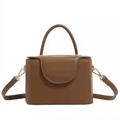 恒源祥 时尚百搭复古 超纤合成革 单肩手提包 女款 咖啡色