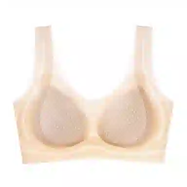 波波女神 小胸聚拢上托提拉收副乳调整型果冻乳胶学生简约百搭运动透气舒适薄款背心内衣春夏文胸 女款 单件装