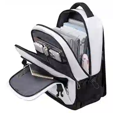 维多利亚旅行者 大容量多功能隔层可扩容收纳学生通勤出差反光轻盈简约设计时尚百搭透气休闲 尼龙 书包背包双肩包 常规 男女同款情侣款 白色