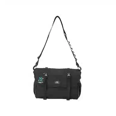 森马 字母设计多功能 织物 邮差包斜挎包 大号 男女同款情侣款 浅卡其/黑色