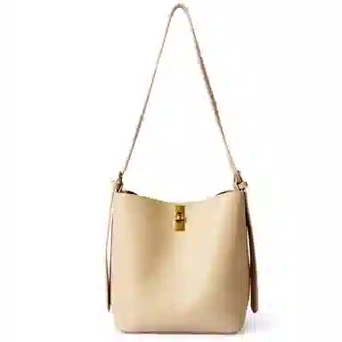 都宝路 软皮百搭韩系水桶包子母托特包 合成革 单肩包 常规 女款 黄色/黑色