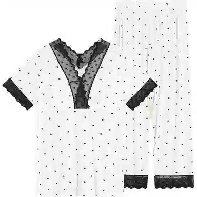 秀黛 带胸垫蕾丝纯欲休闲睡衣套装 女款