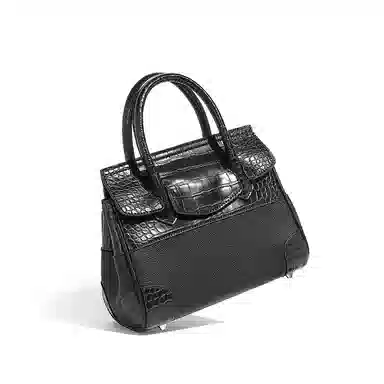 维尼奥 时尚通勤高级感铂金包百搭复古鳄鱼纹拼接女包休闲大气妈妈包 合成革 手提包单肩斜挎 常规 女款 多色