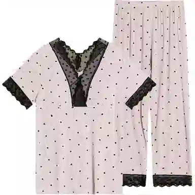 秀黛 带胸垫蕾丝纯欲休闲睡衣套装 女款