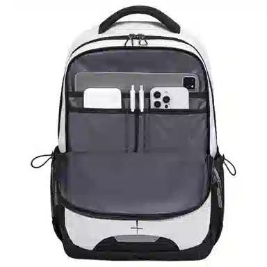 维多利亚旅行者 大容量多功能隔层可扩容收纳学生通勤出差反光轻盈简约设计时尚百搭透气休闲 尼龙 书包背包双肩包 常规 男女同款情侣款 白色