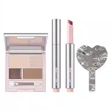 稚优泉 唇蜜卧蚕盘彩妆套装 易上色细闪自然玻璃唇持久镜面