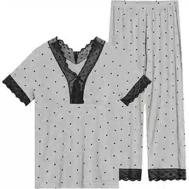 秀黛 带胸垫蕾丝纯欲休闲睡衣套装 女款