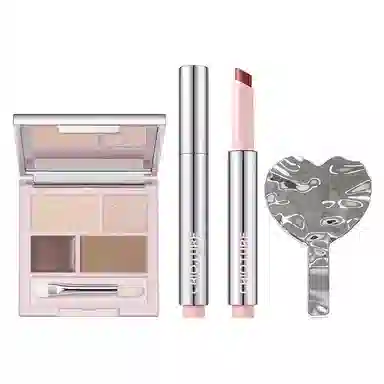 稚优泉 唇蜜卧蚕盘彩妆套装 易上色细闪自然玻璃唇持久镜面