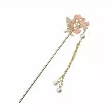 简应舒 古风汉服新中式盘子珐琅花朵步摇 合金 发簪 女款