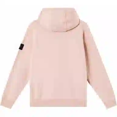 Stone Island Badge Zip Hoodie Pink