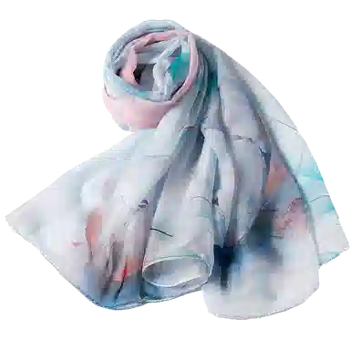 恒源祥 实用绑包数码喷绘 桑蚕丝 丝巾 女款