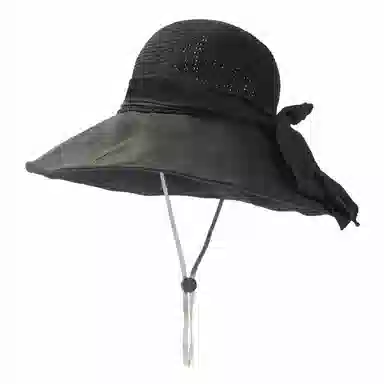 上海故事 飘带蝴蝶结遮阳草帽大帽檐防太阳帽子海报沙滩帽夏季透气帽子 聚酯纤维 防晒帽 女款