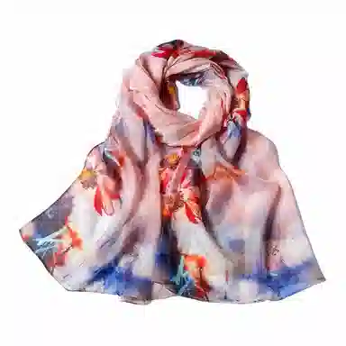 恒源祥 实用绑包数码喷绘 桑蚕丝 丝巾 女款