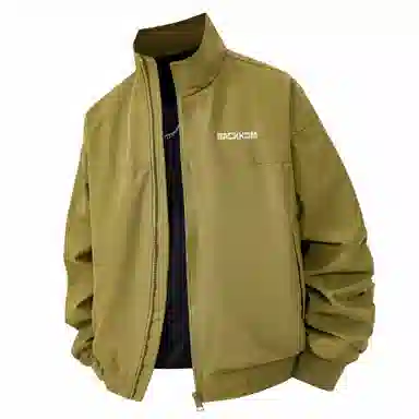 大卫贝肯 美式复古基础款纯色字母印花户外出行防风防水保暖宽松休闲百搭工装夹克 男女同款