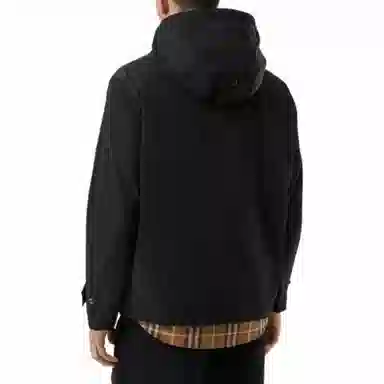 Burberry Logo Zip Hoodie Black