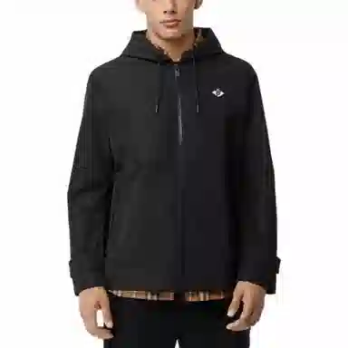 Burberry Logo Zip Hoodie Black