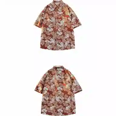 恒源祥 爆款夏季中国风印花短袖国风宽松版型衬衫 男款