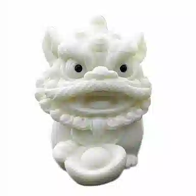 素于 国潮新中式高级感轻奢随手精雕萌宠招财进宝醒狮一对招财纳福吉祥如意心想事成文玩盘玩#好运再造 象牙果 手把件 男女同款情侣款