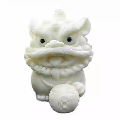 素于 国潮新中式高级感轻奢随手精雕萌宠招财进宝醒狮一对招财纳福吉祥如意心想事成文玩盘玩#好运再造 象牙果 手把件 男女同款情侣款