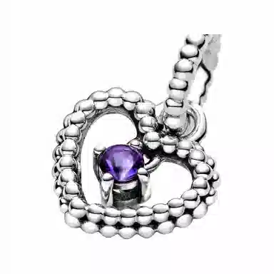 Pandora Inlaid Purple Pendant Silver