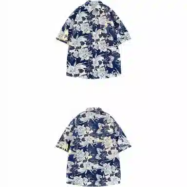 恒源祥 爆款夏季中国风印花短袖国风宽松版型衬衫 男款