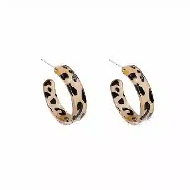 彤彤兔 个性气质豹纹 树脂 耳环 女款
