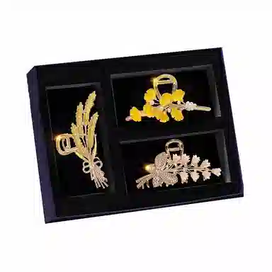 缔晶 森系清新 穗穗平安 铃兰花鲨鱼夹套装 春夏花语优雅通勤配饰 合金 发夹 女款