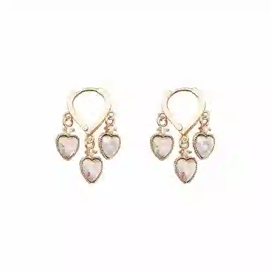 彤彤兔 个性气质甜美炫彩爱心 合金 耳环 女款