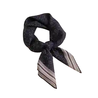 山一丸 五色腰果暗纹舒服丝棉中方巾亲肤柔软透气显品质手工边春秋  丝巾 女款