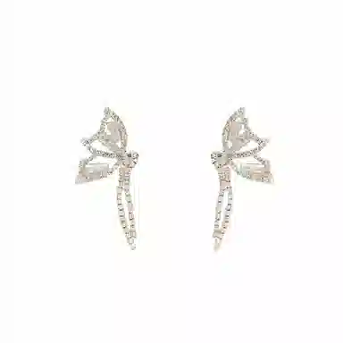 彤彤兔 小众设计蝴蝶流苏气质 合金 耳环 女款